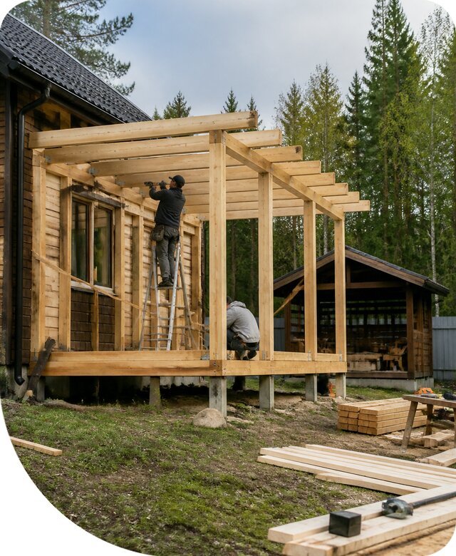Строительство пристроек и построек на участке в Слободской
